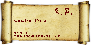 Kandler Péter névjegykártya