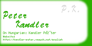 peter kandler business card